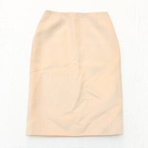 Style Paris Susan Sutherland Cream Beige Wool Angora Pencil Skirt Size L
